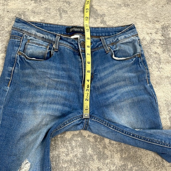 April Jeans Juniors Distressed Skinny Mid Rise Sz 3 - Picture 6 of 11